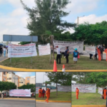 EN COATZACOALCOS CON RECLAMOS RECIBEN A LA PRESIDENTA SHEINBAUM