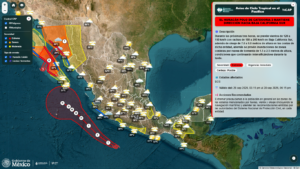 Se mantiene pronóstico de lluvias torrenciales en el Pacífico por Huracán Polo y Tormenta Tropical Rachel