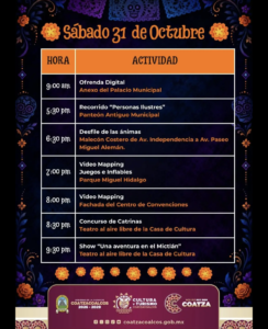 SÁBADO 31 DE OCTUBRE EN COATZACOALCOS