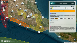 Huracán Simon se intensifica a Categoría 3; activan alerta máxima por lluvias torrenciales en el Pacífico